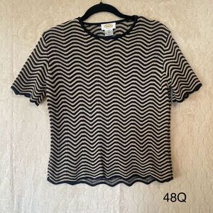 Talbots Black and White Chevron Sweater